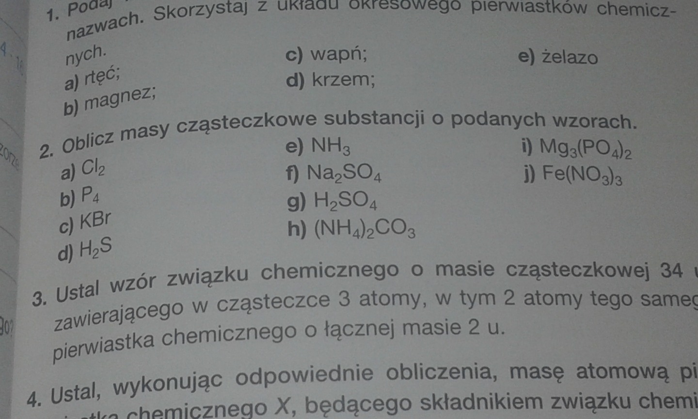 Oblicz masy cząsteczkowe substancji o podanych wzorach – zadania Oblicz Masy Cząsteczkowe Substancji O Podanych Wzorach Sumarycznych