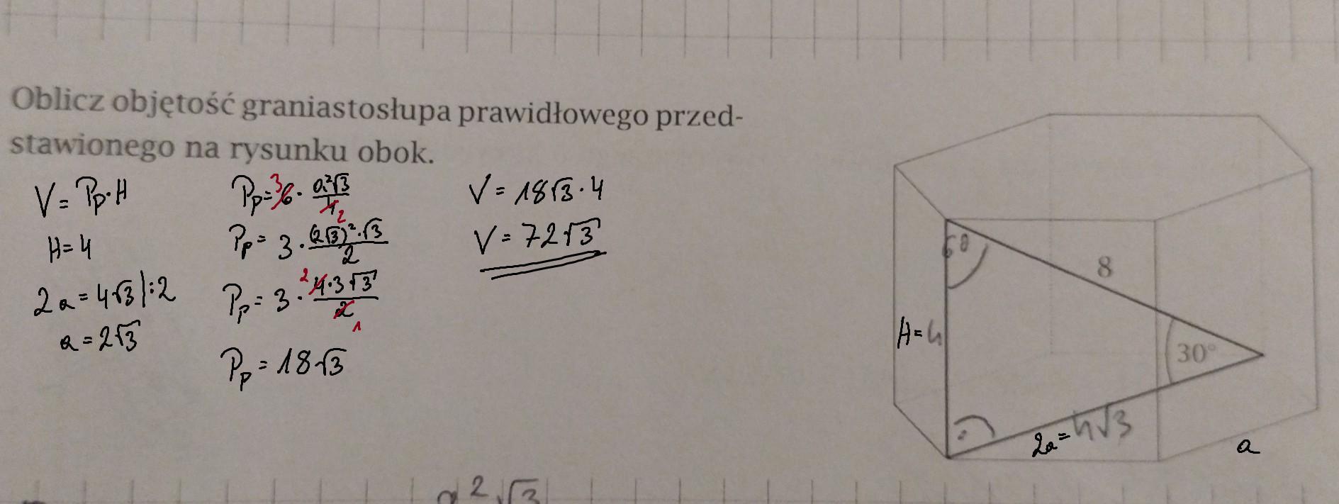 Oblicz objętość graniastosłupa przedstawionego na rysunku obok - Brainly.pl Oblicz Objętość Graniastosłupa Prostego Przedstawionego Na Rysunku