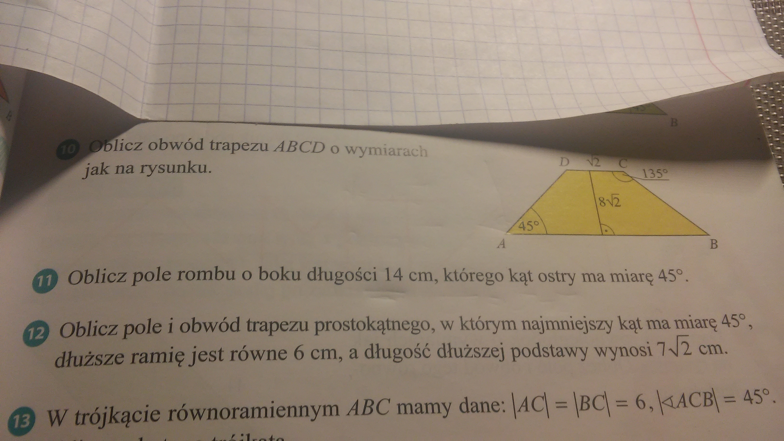 Oblicz Obwód Trapezu Abcd O Wymiarach Podanych Na Rysunku
