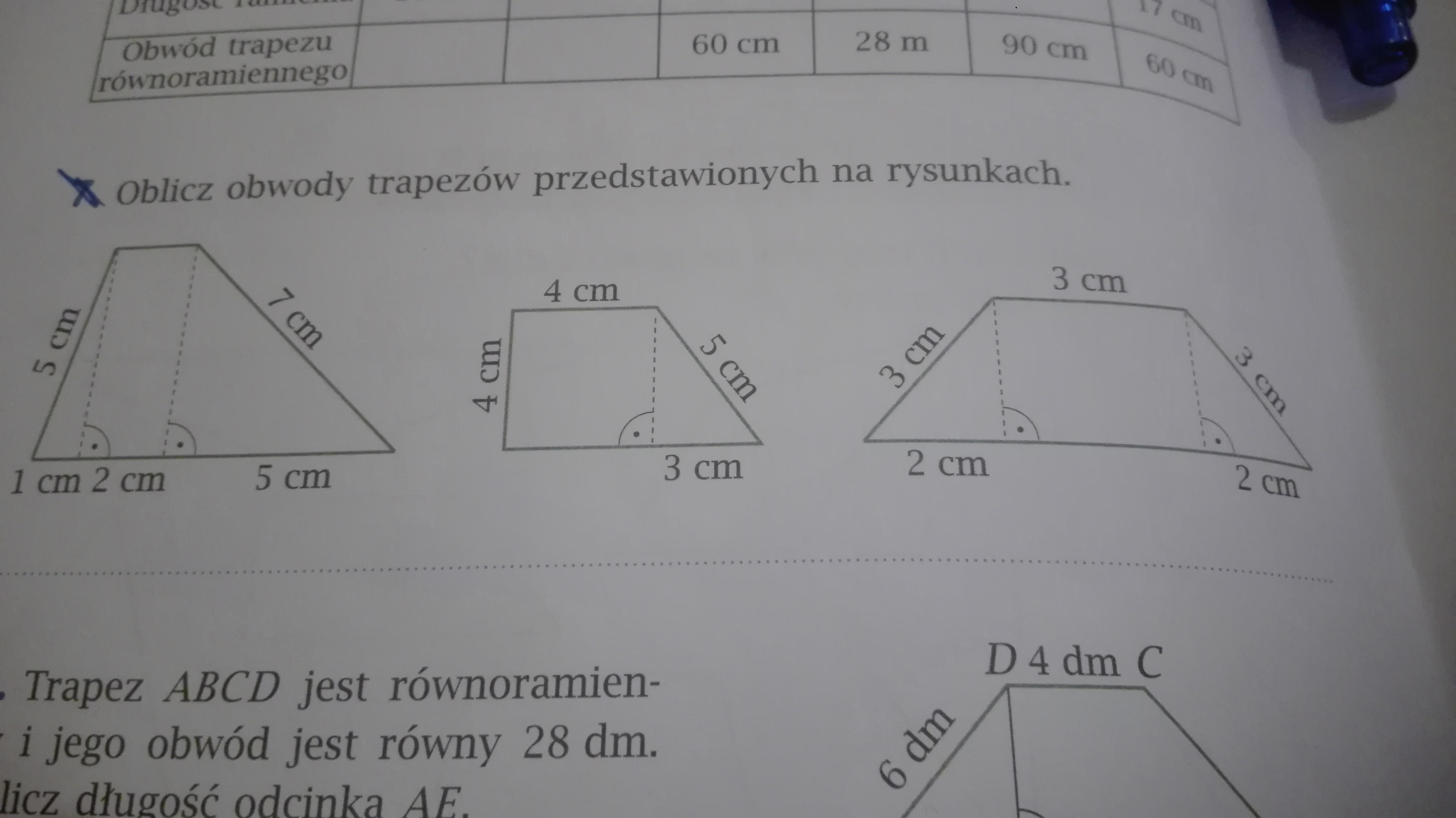 Oblicz obwody trapezów przedstawionych na rysunkach. - Brainly.pl Oblicz Obwody Trapezów Przedstawionych Na Rysunkach