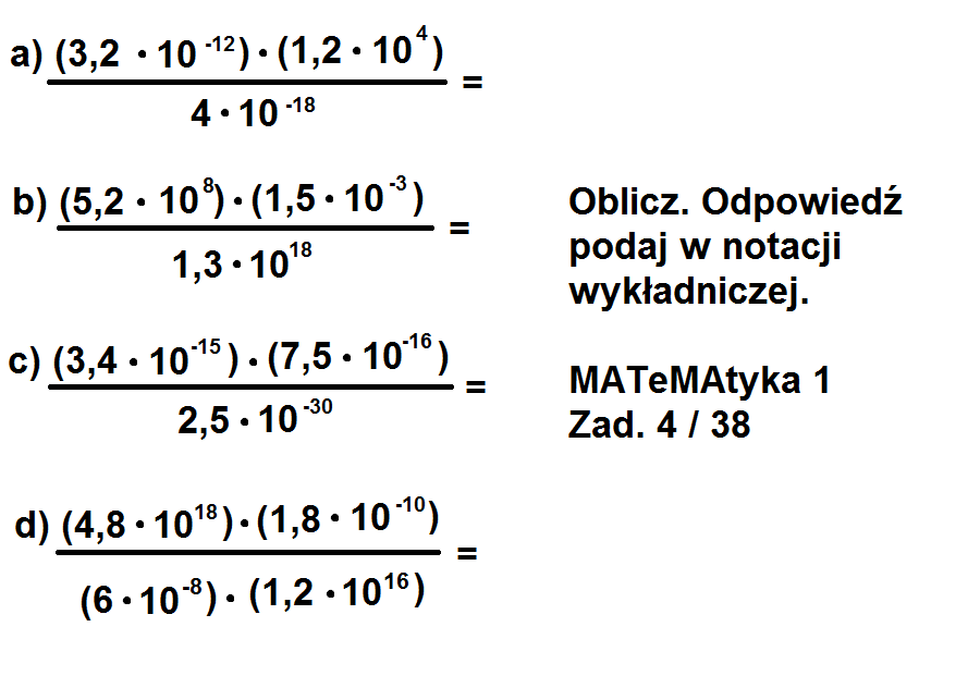 Oblicz Wynik Podaj W Notacji Wykladniczej