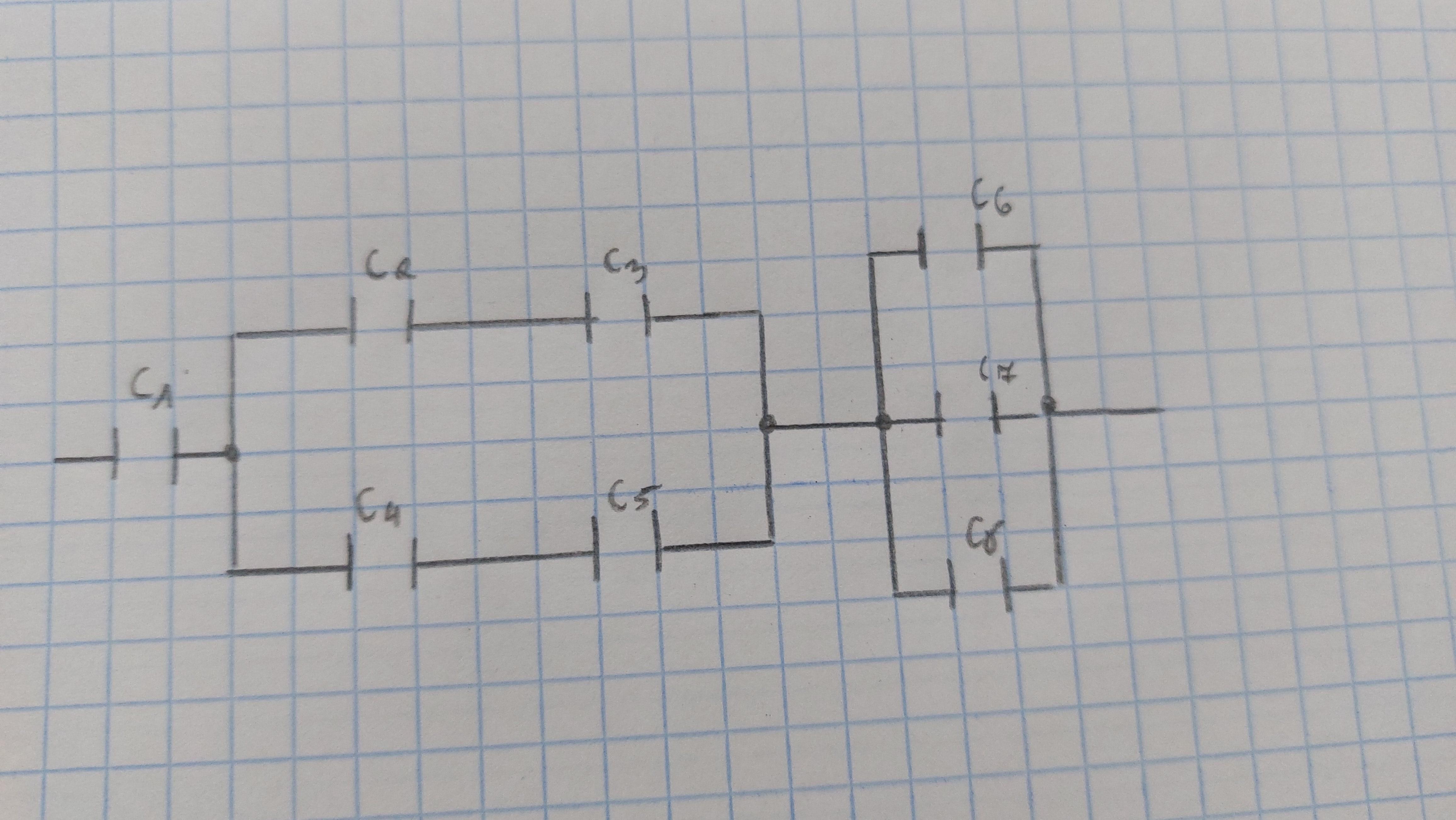 Oblicz pojemność zastępczą kondenstatora. C1= 1nF C6 = 1nF C2 = 1nF C7 Oblicz Brakującą Długość Boku Trójkąta Korzystając Z Twierdzenia