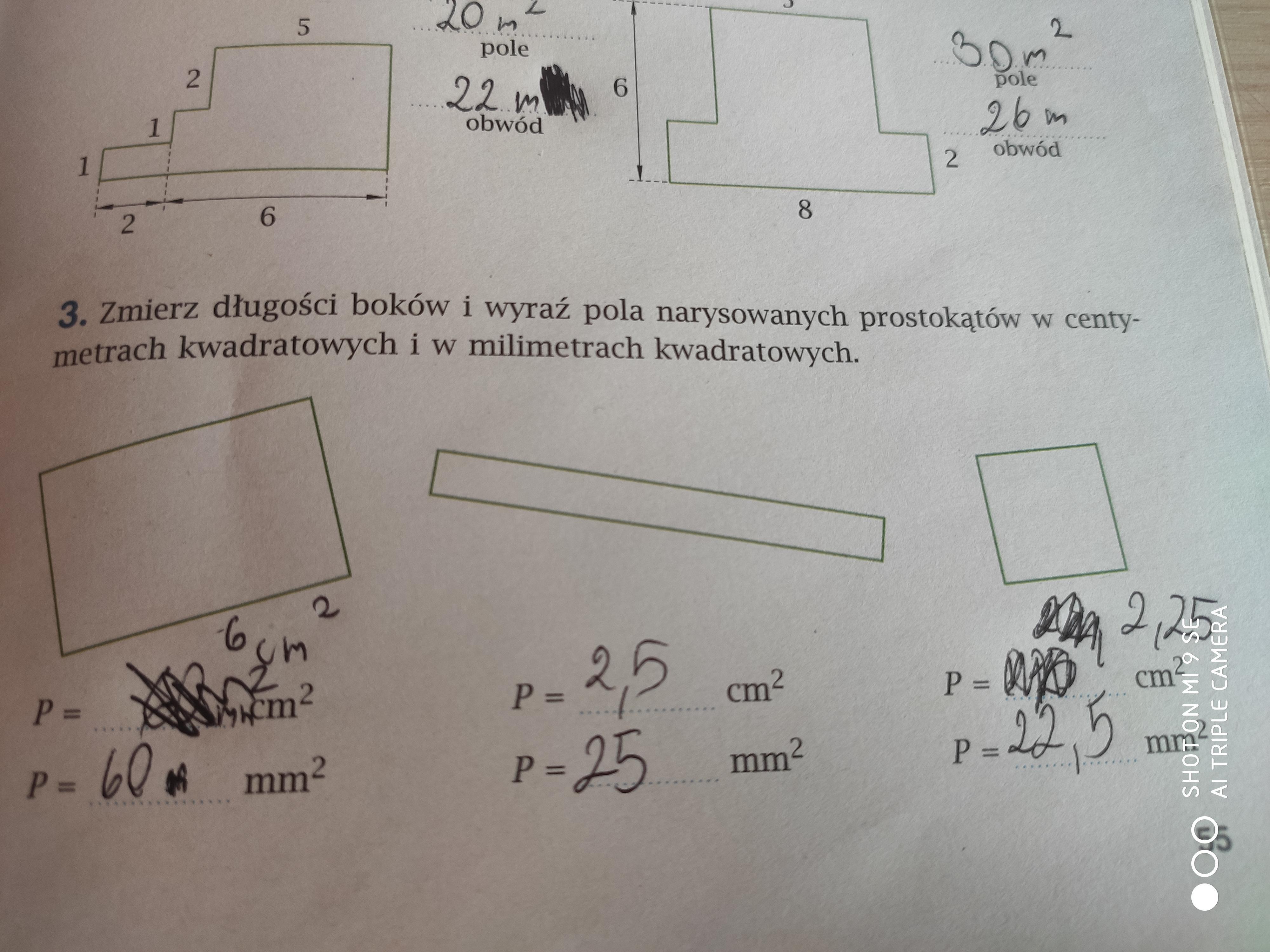 Oblicz Pola Czterech Prostokatow Narysowanych Obok