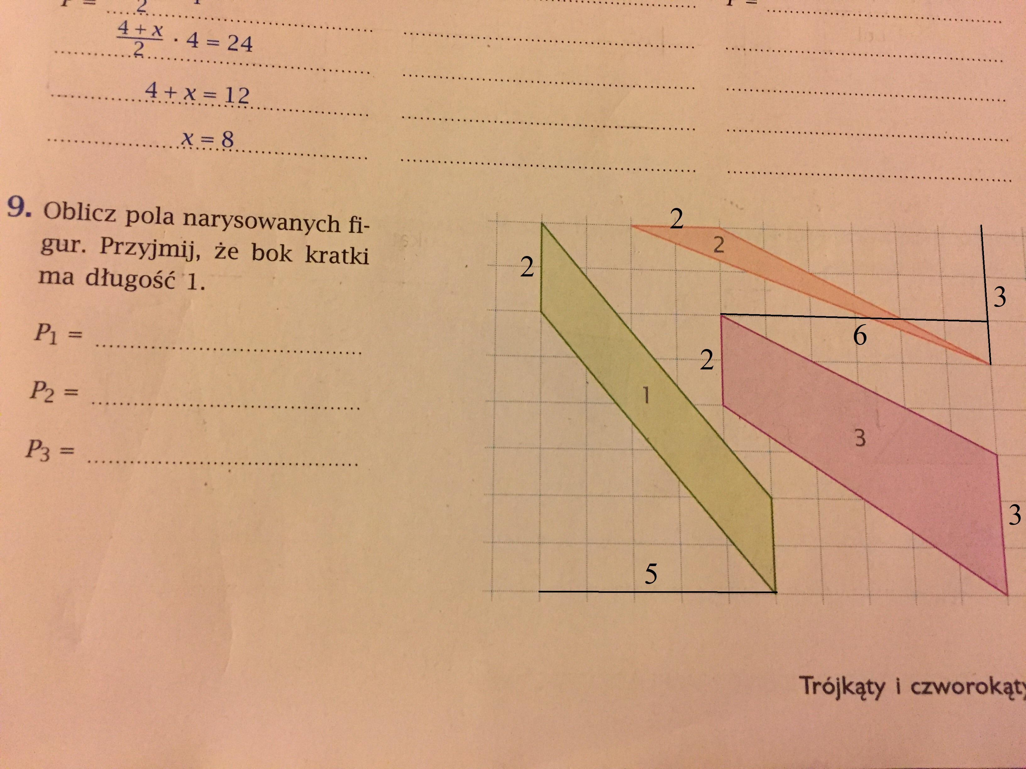Oblicz pola narysowanych figur. Przyjmij że bok kratki ma długość Oblicz Pola Równoległoboków Narysowanych Poniżej