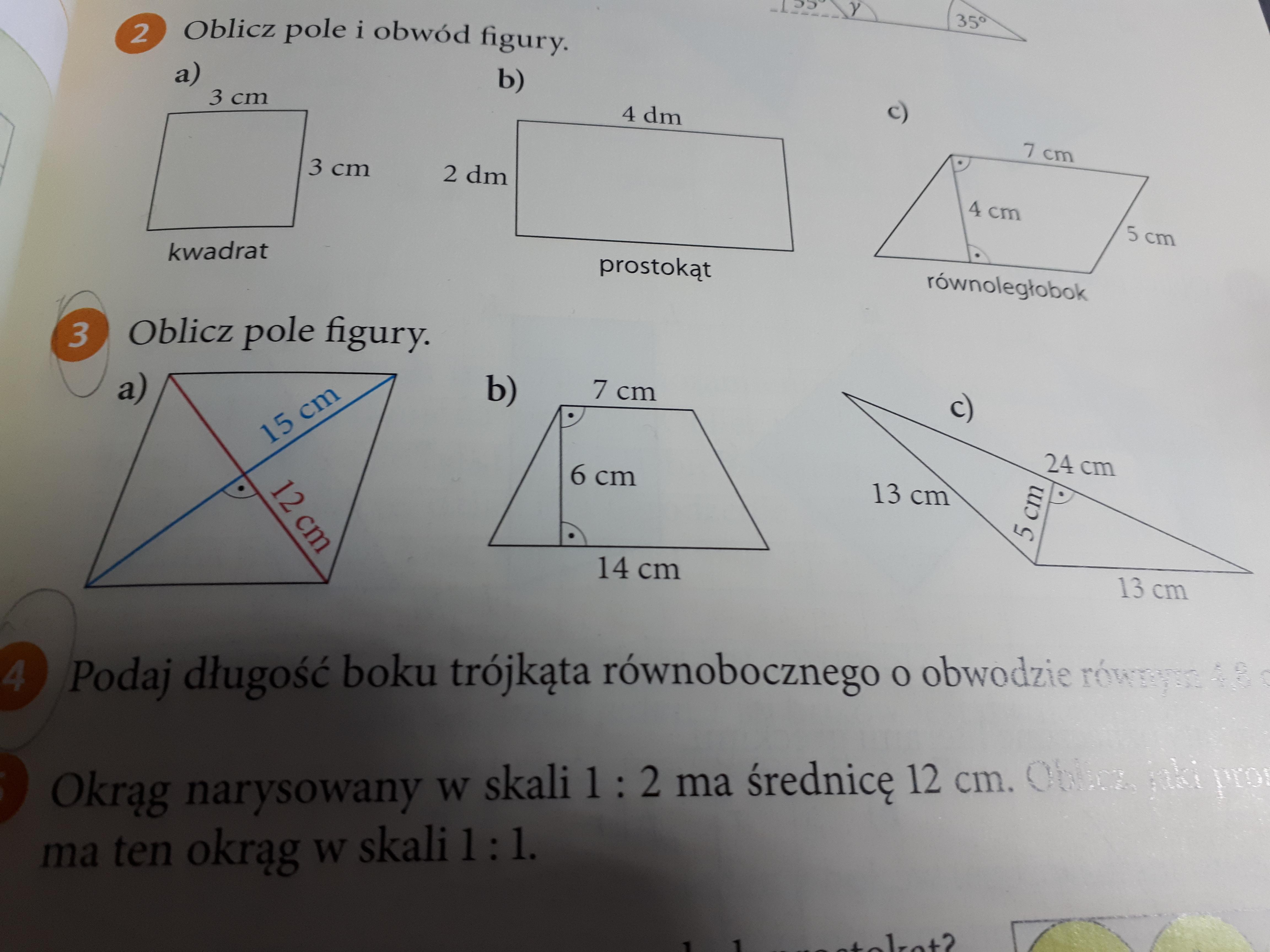 Oblicz Pole I Obw%c3%b3d Figury Narysowanej Na Jednostkowej Kratce Oblicz Pola Figur Przedstawionych Na Rysunkach Powtórka Z Plusem