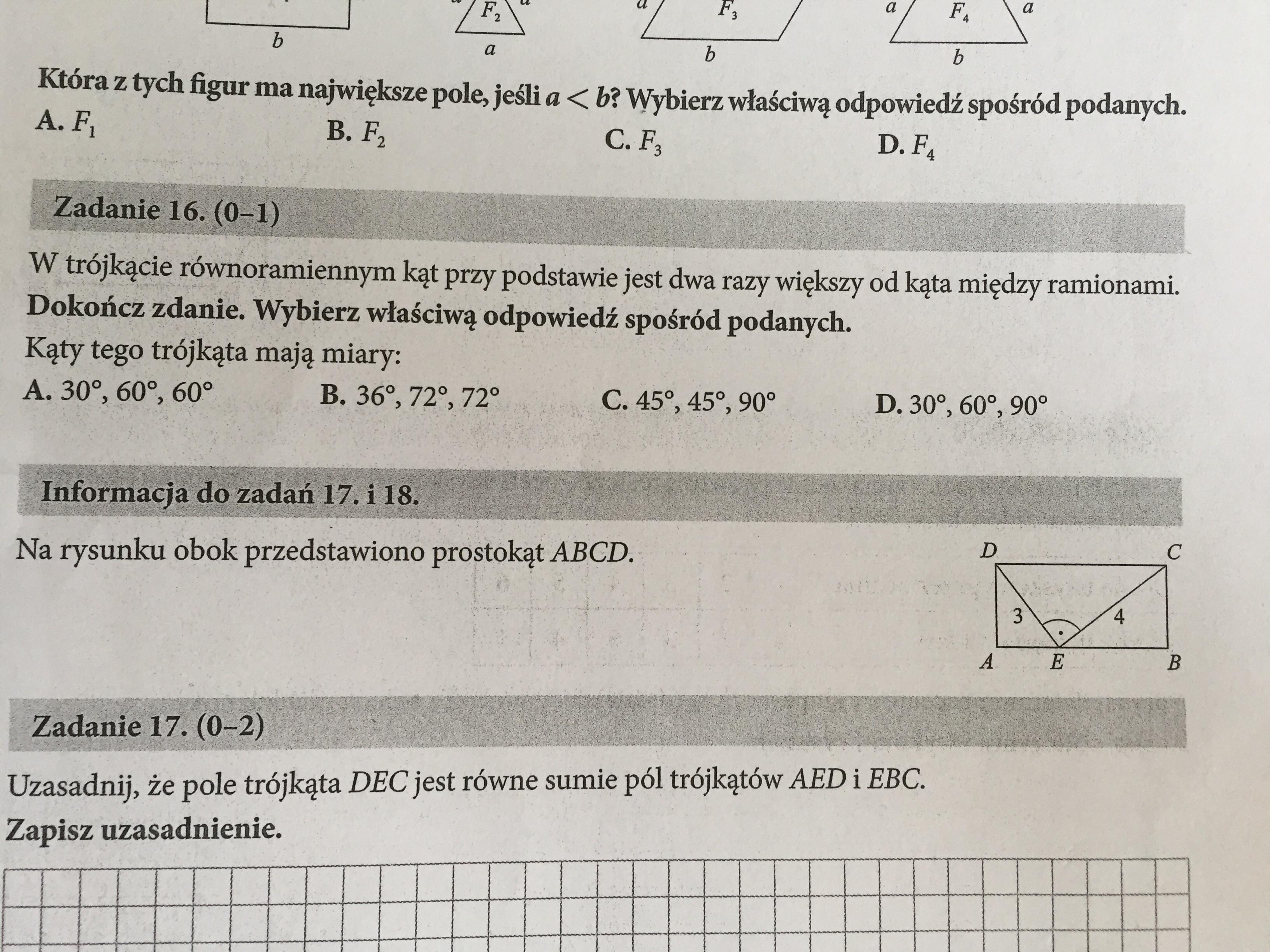 Oblicz Pole I Obwd Piciokta Abcde Rysunek Obok - question Oblicz Pole Prostokąta Którego Przekątna Ma Długość 7 Cm