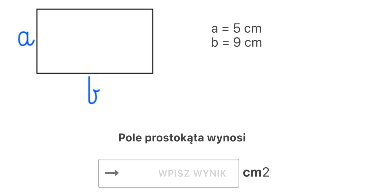 Oblicz Pola Prostokatow O Wymiarach