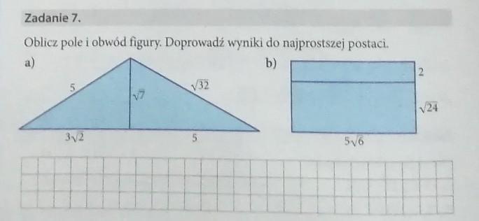Oblicz Pole I Obwod Figury Doprowadz Wyniki Do Najprostszej Postaci