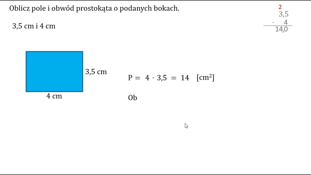 Oblicz Pole Prostokata O Wymiarach