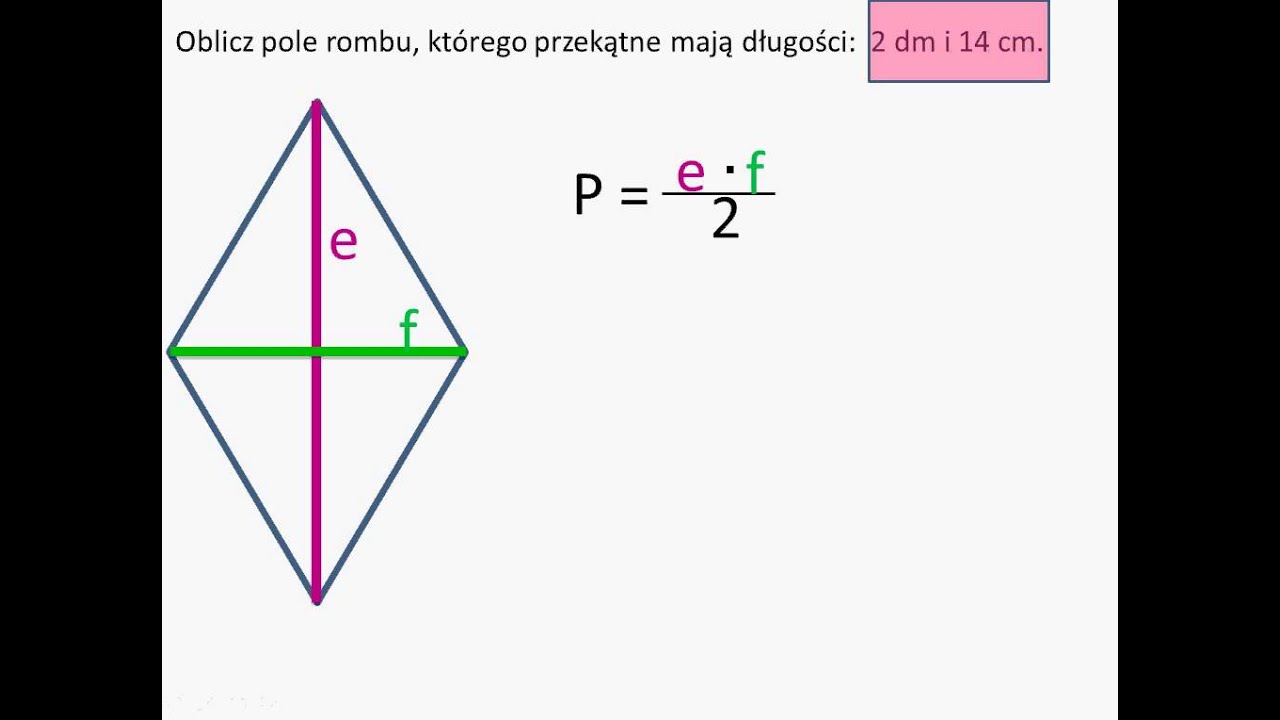 Wzór Na Pole Rombu Z Przekątnymi