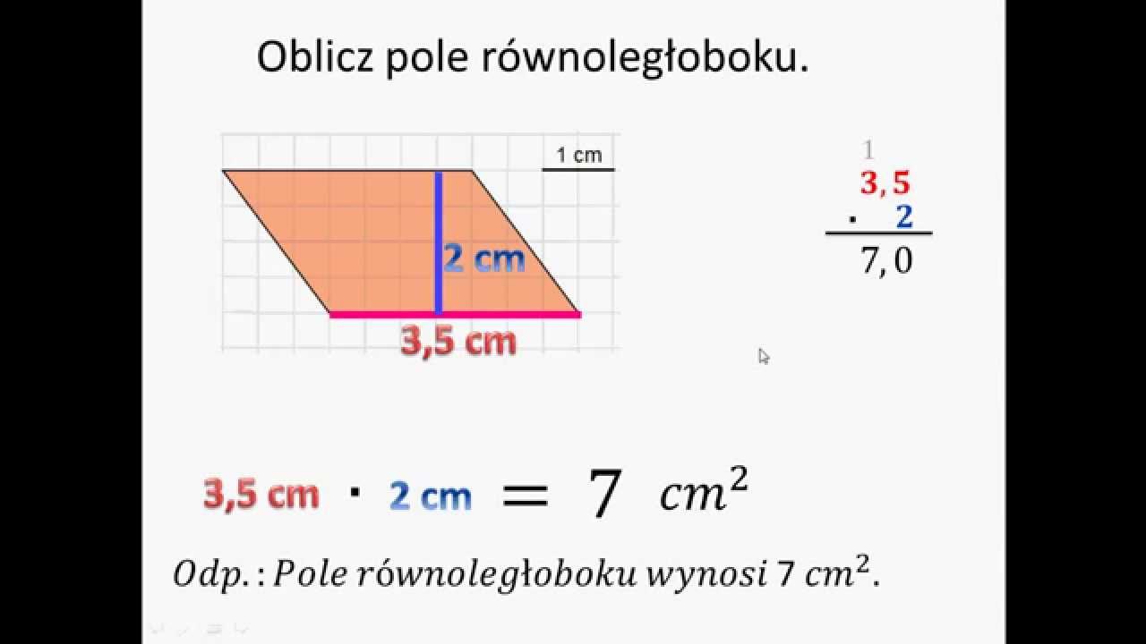 Jak Liczy Sie Pole Rwnolegloboku
