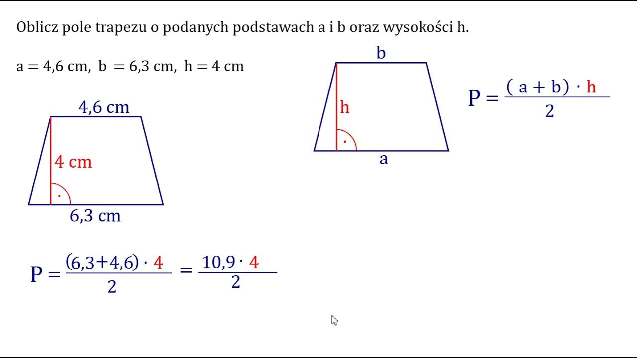 Oblicz pole trapezu o podanych podstawach a i b oraz wysokości h Oblicz Pole Trapezu Pierwiastek Z 3