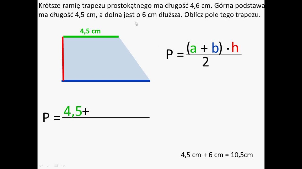 Trapez Prostokątny Wzór Na Pole
