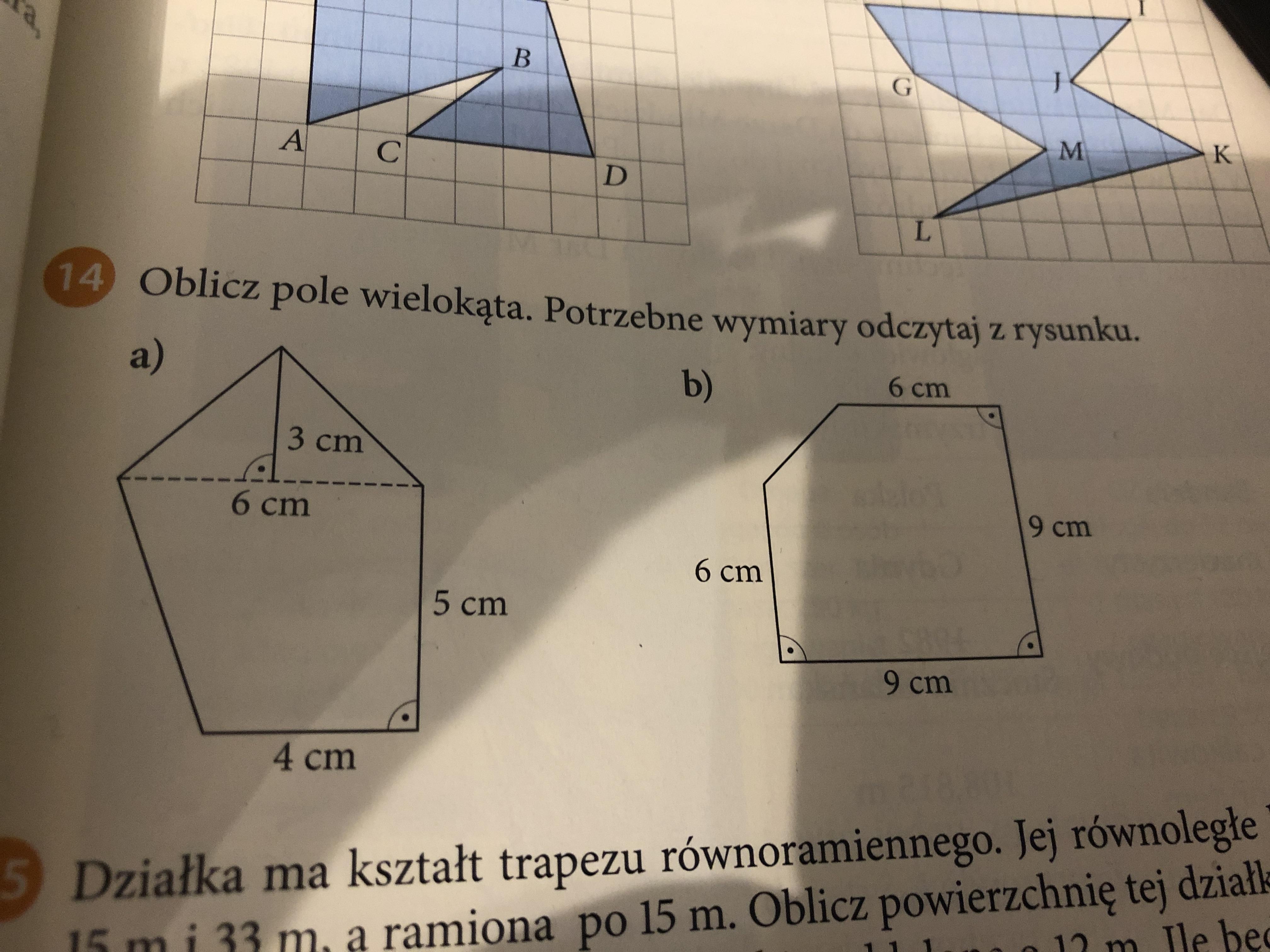 Oblicz Pole Wielokąta Potrzebne Wymiary Odczytaj Z Rysunku