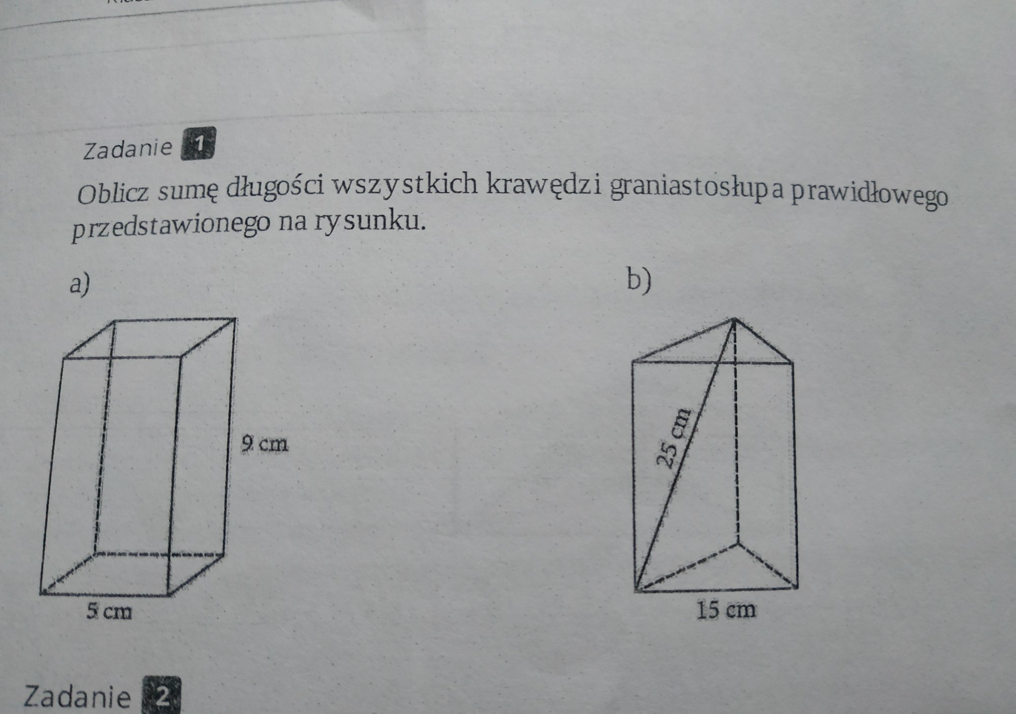 Oblicz Sumy Długości Krawędzi Narysowanych Graniastosłupów