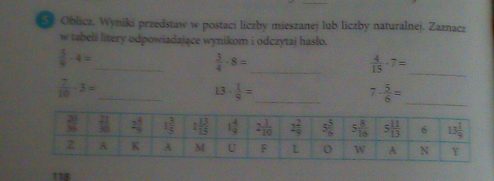 Oblicz Wyniki Przedstaw W Postaci Liczby Mieszanej