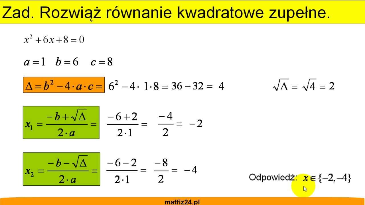 Jak Obliczyc Delte W Funkcji Kwadratowej