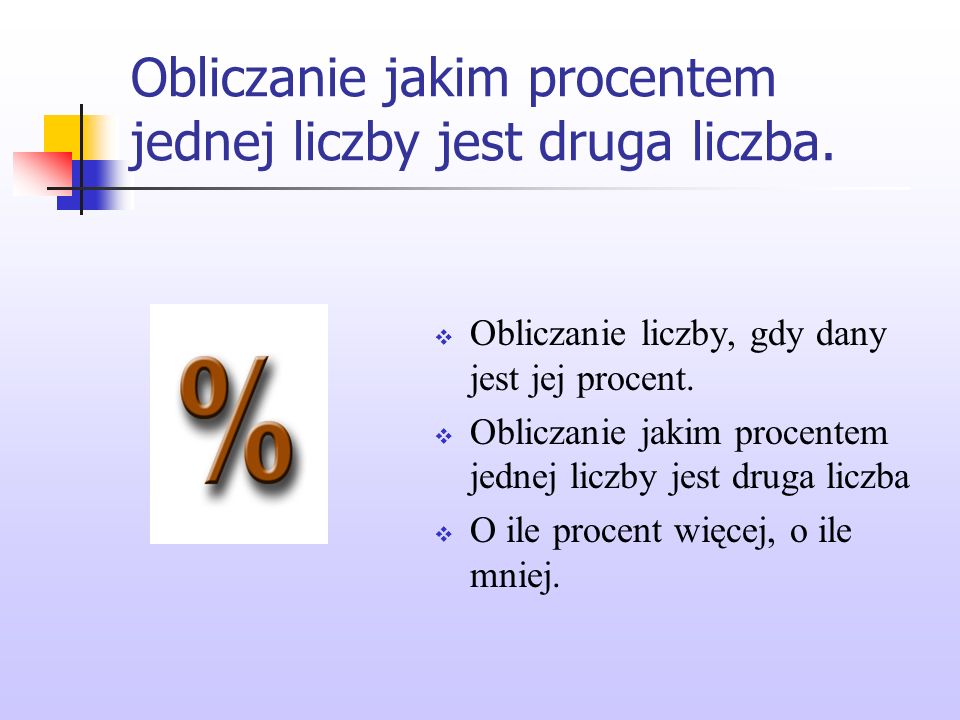 Obliczanie Jakim Procentem Jednej Liczby Jest Druga Liczba