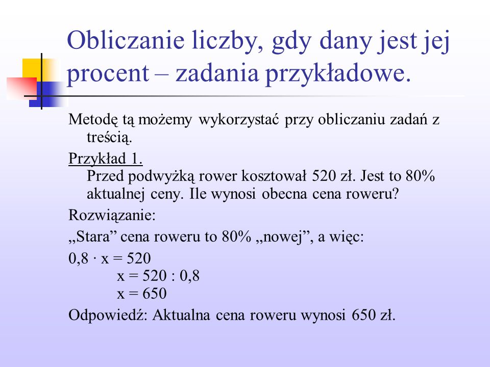 Obliczanie jakim procentem jednej liczby jest druga liczba. Radosław Obliczanie Jakim Procentem Jednej Liczby Jest Druga Liczba