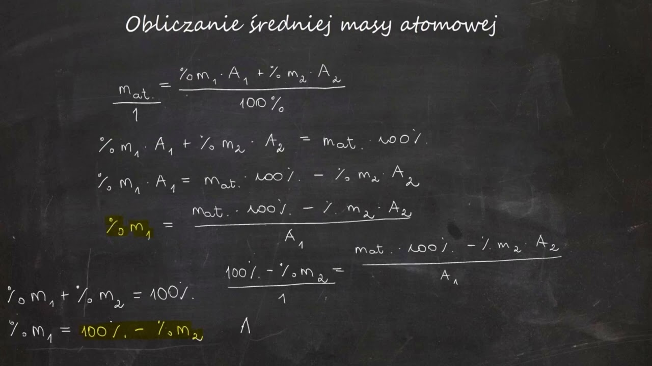 Obliczanie średniej masy atomowej. [Średnia masa atomowa] - YouTube Obliczyć Masę Atomu Ołowiu W Gramach
