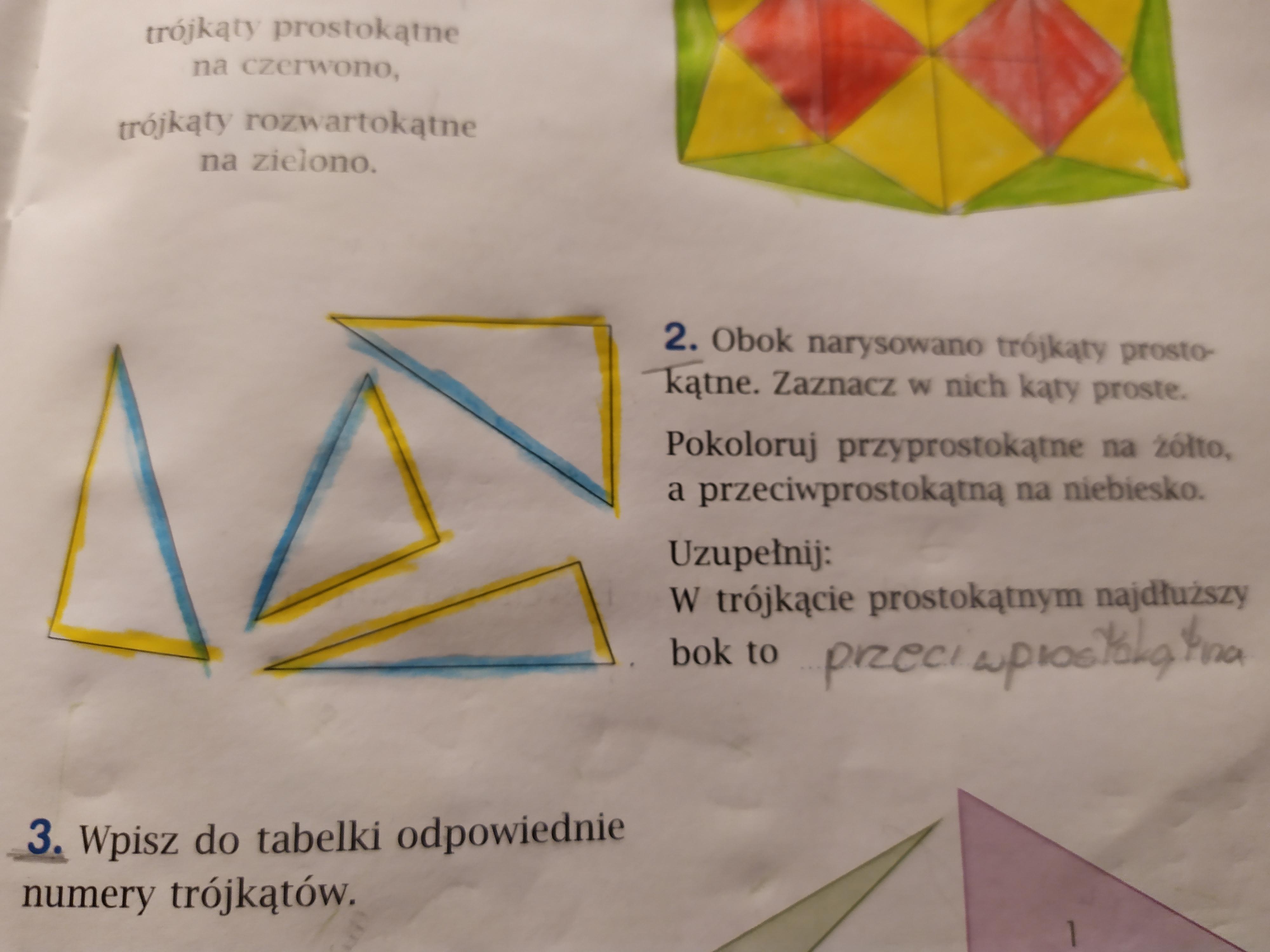 Obok Narysowano Trójkąty Prostokątne Zaznacz W Nich Kąty Proste