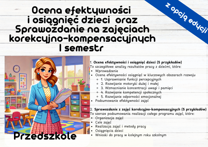 Ocena efektywności i osiągnięć dzieci oraz Sprawozdanie na zajęciach Sprawozdanie Z Zajęć Korekcyjno Kompensacyjnych W Przedszkolu Przykład