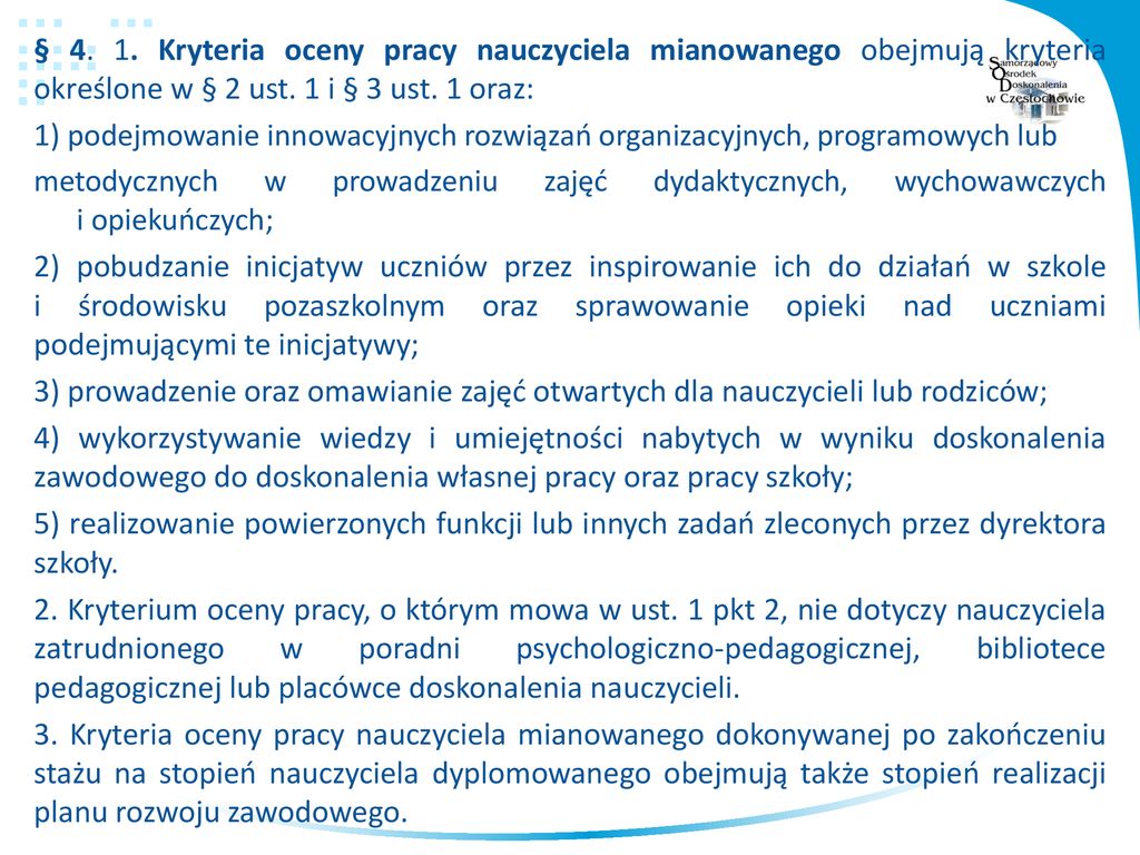 OCENA PRACY NAUCZYCIELA - ppt pobierz Powiadomienie Nauczyciela O Wszczęciu Procedury Oceny Pracy Wzór