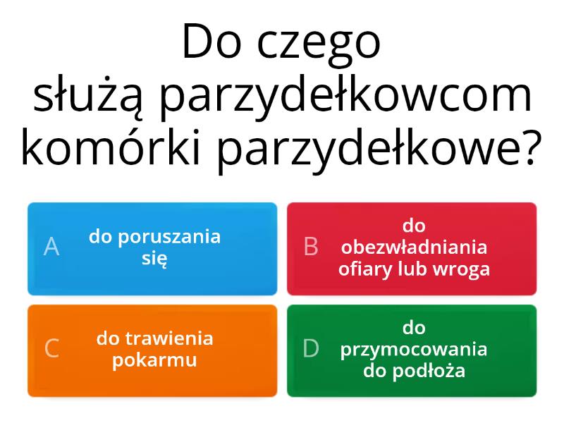 Od parzydełkowców do pierścienic - powtórka - Test Sprawdzian Od Parzydelkowcw Do Pierscienic
