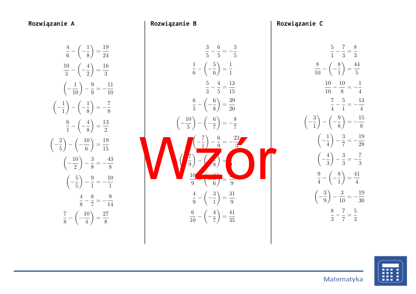 Mnożenie Ułamków Ujemnych I Dodatnich