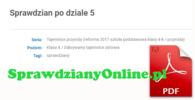 Odkrywamy Tajemnice Zdrowia Sprawdzian Klasa 4 Test PDF Odkrywamy Tajemnice Zdrowia Sprawdzian Kl 4 Odpowiedzi