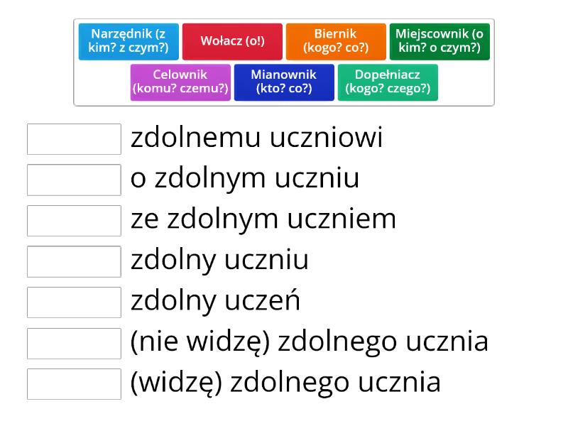 Odmiana Przymiotnika Przez Przypadki Klasa 4