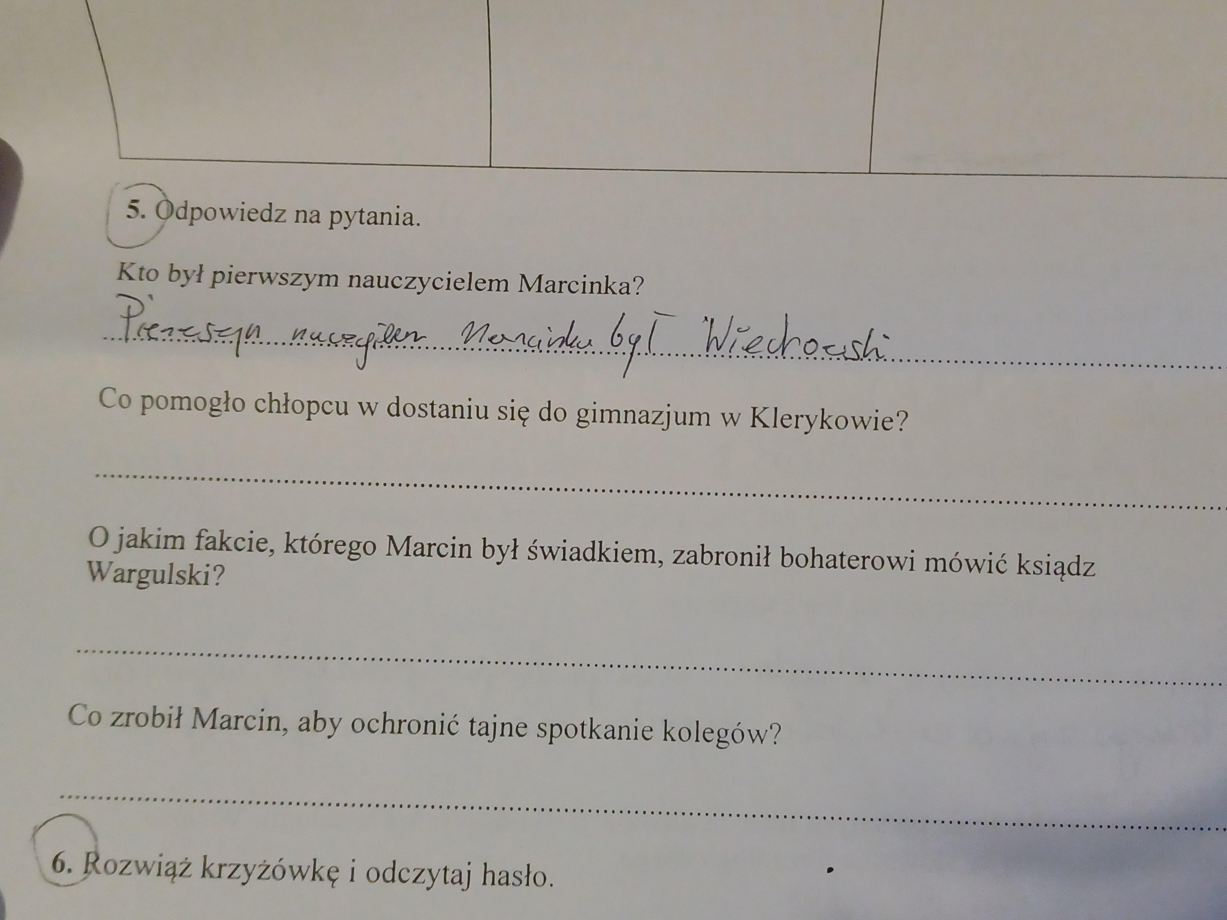 Pytania I Odpowiedzi Do Lektury Syzyfowe Prace