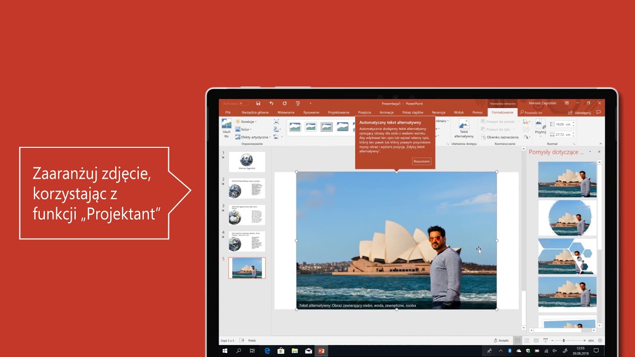 Office 365 | Inteligentny projektant slajdów w PowerPoint - YouTube Pomysły Dotyczące Projektu Powerpoint Nie Działa