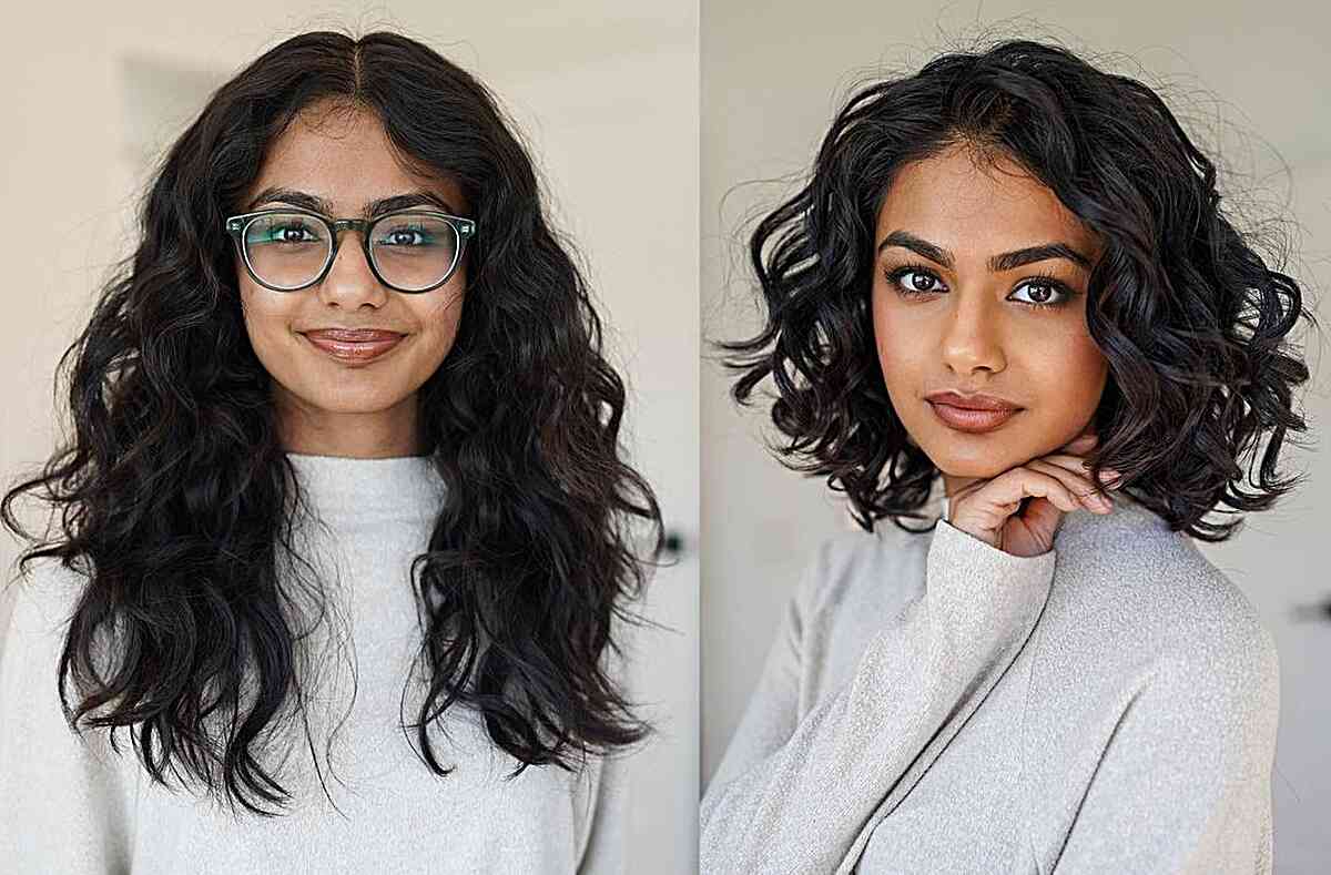 Ombre Shoulder Length Wavy Hair Haircut Styles For Medium Length Curly Hair