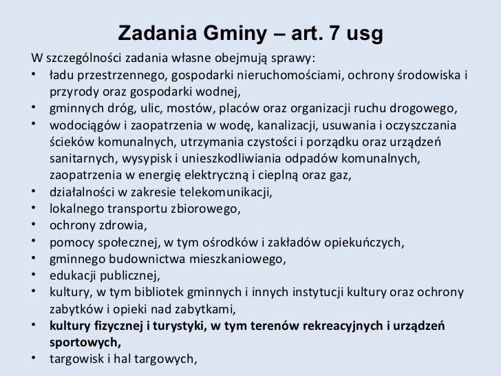 OMS finansowanie sportu na poziomie gminy Zadania Gminy W Zakresie Pomocy Społecznej