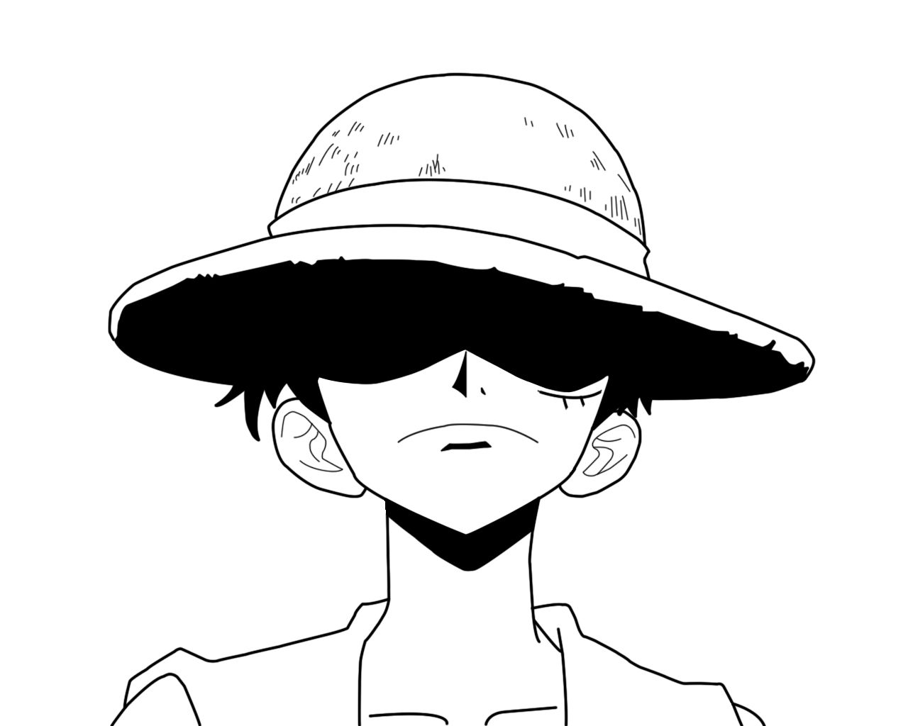 One Piece Luffy Black And White