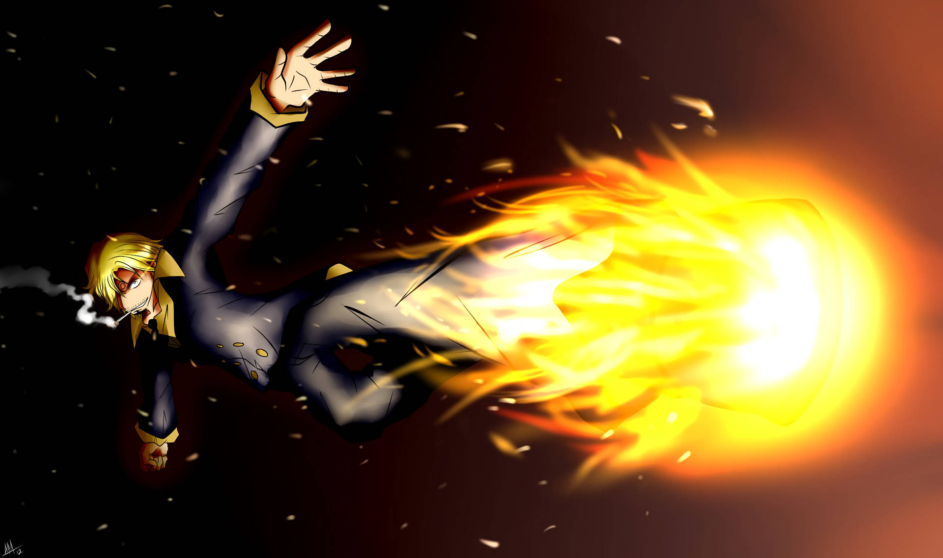 One Piece Sanji Fire Kick
