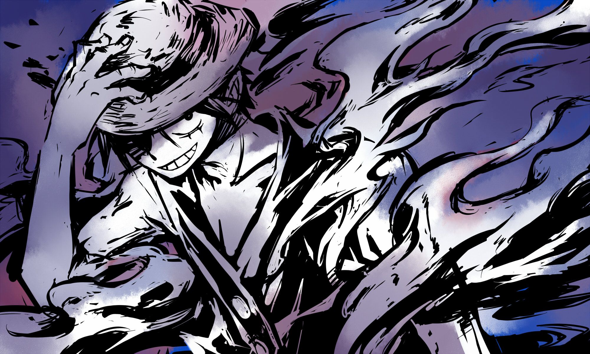 One Piece Wallpapers, Hintergründe | 2000x1200 | ID:319176 | Anime One Piece Luffy Black And White