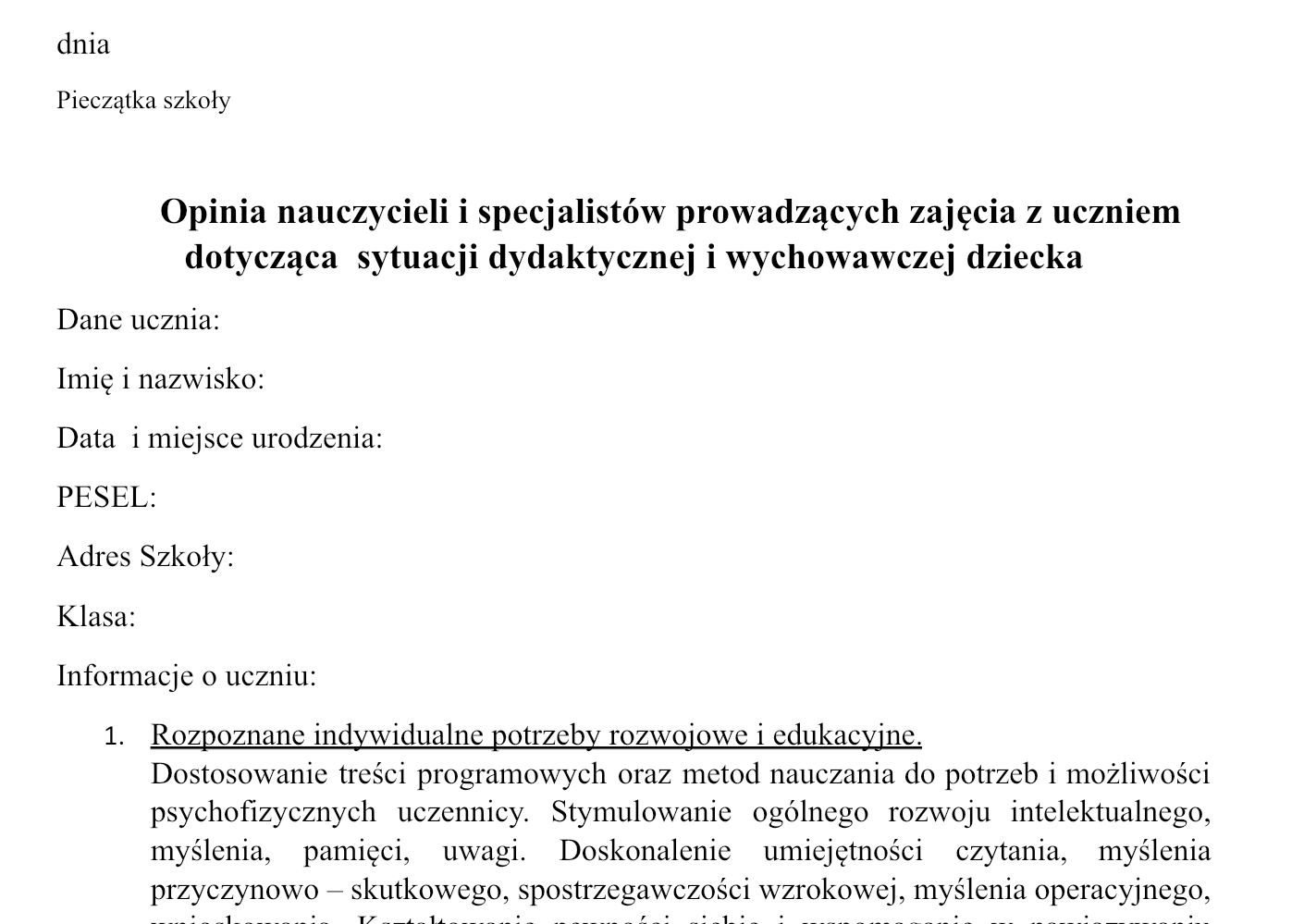 Opinia O Dziecku Z Podejrzeniem Mutyzmu