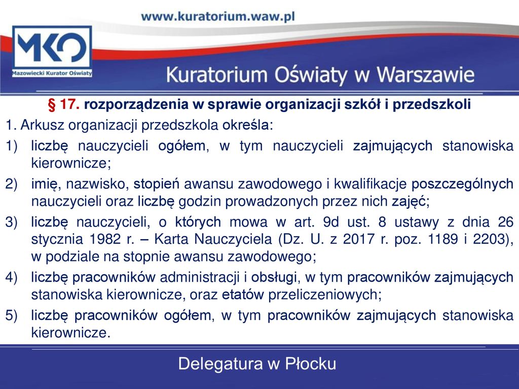 Opiniowanie zmian do arkuszy organizacji - ppt pobierz Rozporządzenie W Sprawie Organizacji Wycieczek Szkolnych 2017