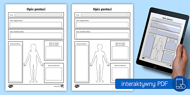 Opis postaci | Karta pracy | Interaktywny PDF - Twinkl Opis Postaci Klasa 4 Karta Pracy