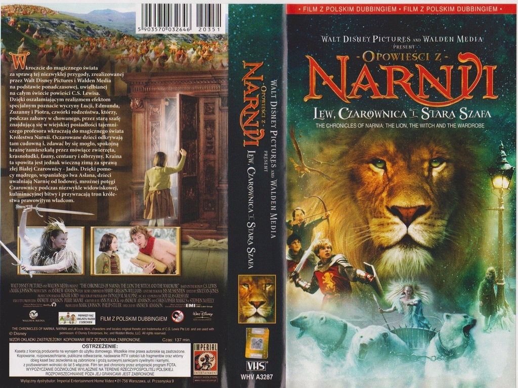 Opowieści z Narnii VHS LEW CZAROWNICA STARA SZAFA - 11837931809 Czas Akcji Opowieści Z Narnii Lew Czarownica I Stara Szafa
