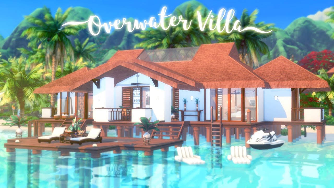 Overwater Villa 🏝️ 🐠 | The Sims 4 Island Living | Speed Build | CC Free The Sims 4 Island Living Cc