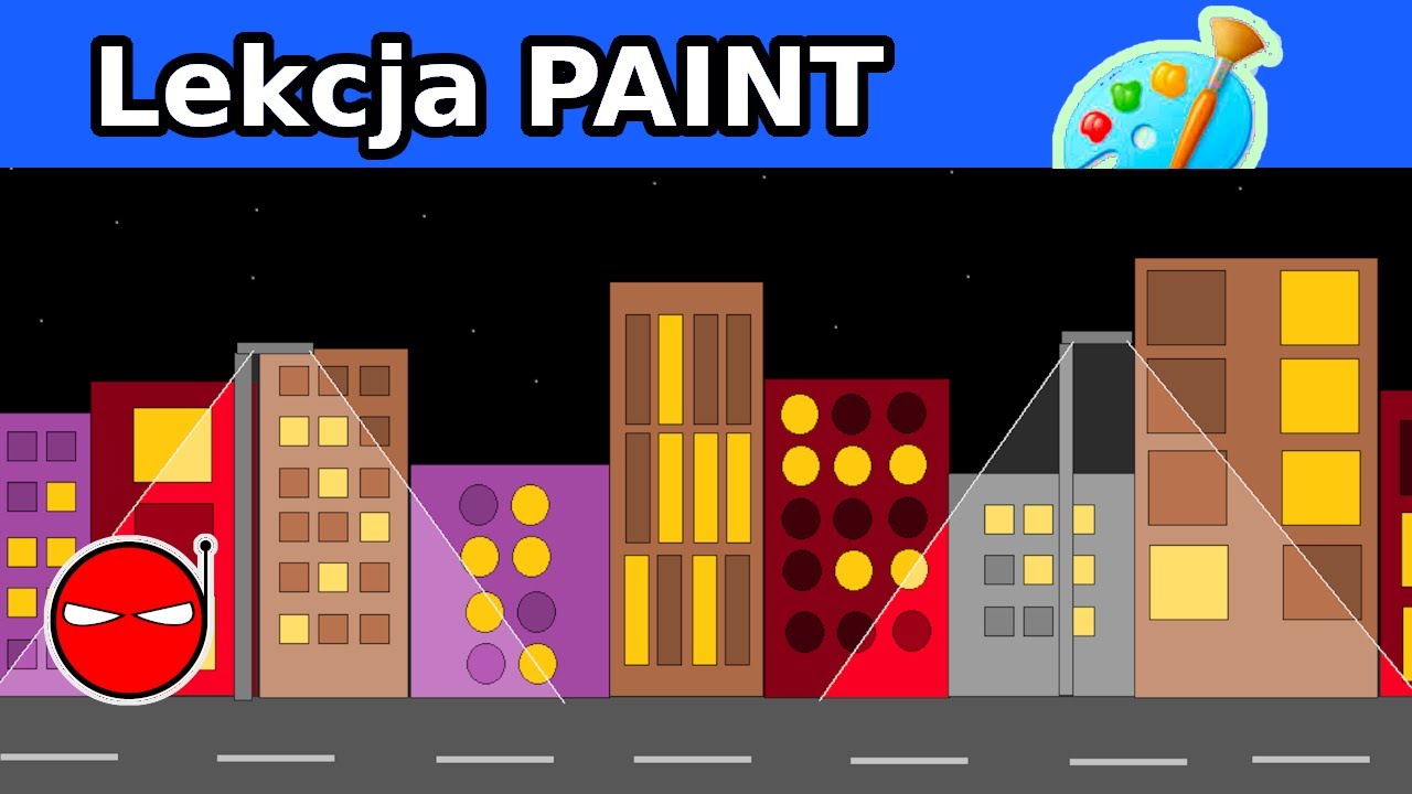 PAINT - Miasto nocą | Lekcja informatyki dla szkoły Podstawowej Test Z Informatyki Klasa 5 Paint