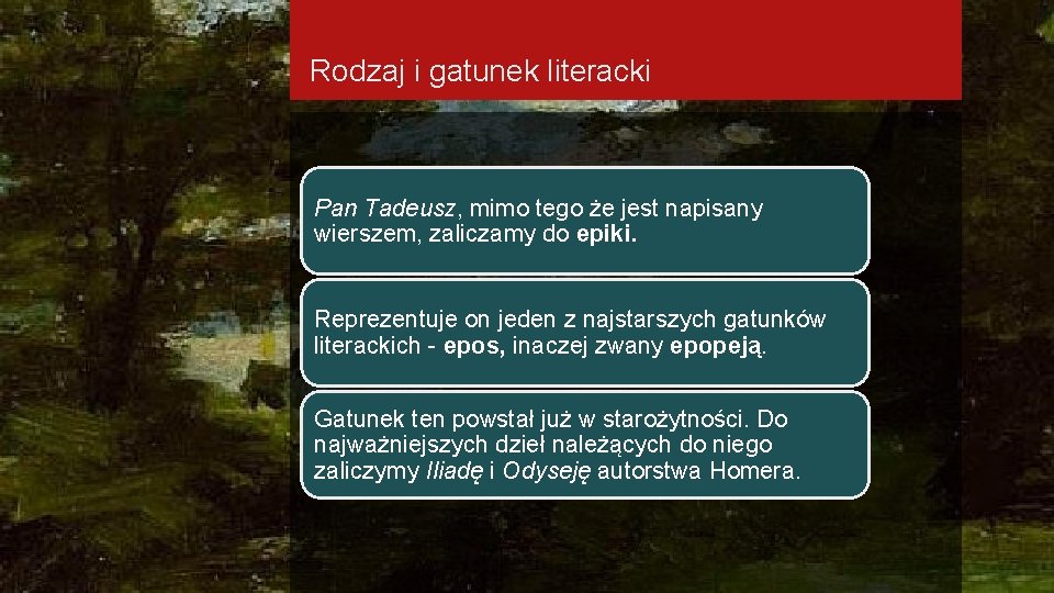 Pan Tadeusz Jaki To Rodzaj Literacki