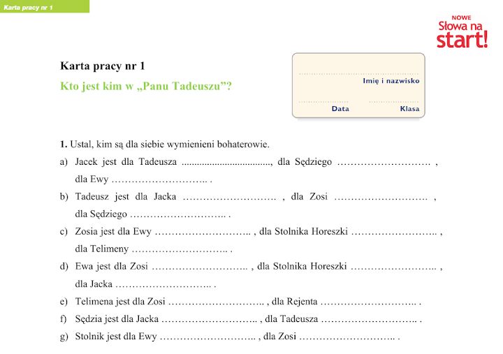 Test Pan Tadeusz Ksiega 1