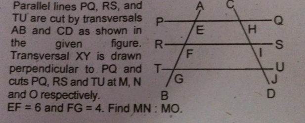 Parallel lines PQ RS and TU are cut by | StudyX Transversal Cd Cuts Parallel Lines Pq And Rs