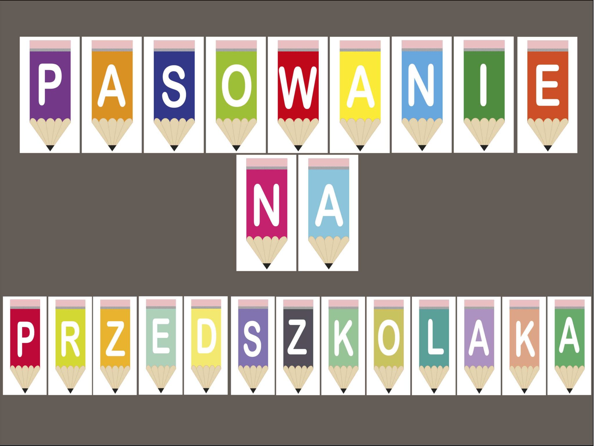 Pasowanie na przedszkolaka — materiały do druku Napis Pasowanie Na Przedszkolaka Do Druku