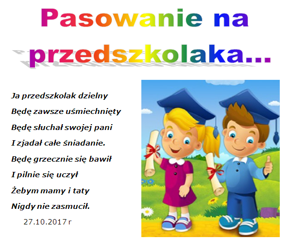 Wierszyk Na Pasowanie Przedszkolaka 3 Latki