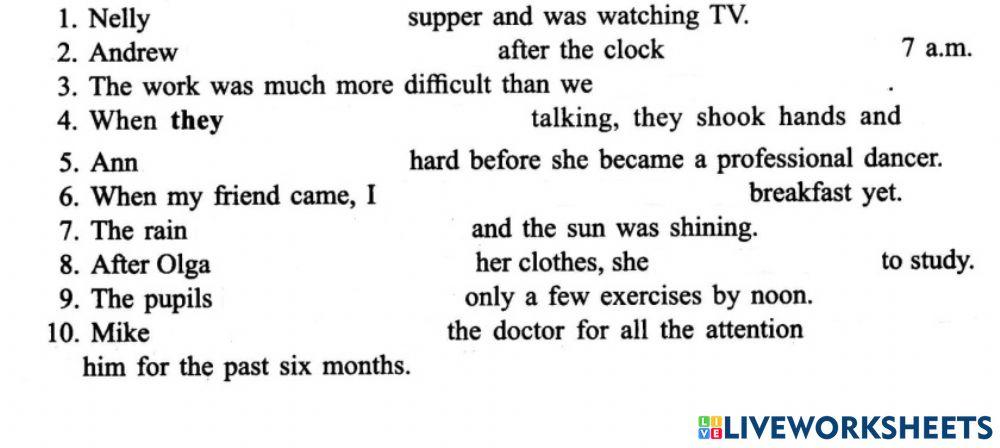 Past Perfect - Past Simple activity | Live Worksheets Past Simple Past Perfect Cwiczenia